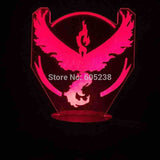 Pokemon Go Collection Team Mystic/Team Valor/Team Instinct 3D LED LAMP -  - TheLedHeroes