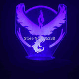 Pokemon Go Collection Team Mystic/Team Valor/Team Instinct 3D LED LAMP -  - TheLedHeroes