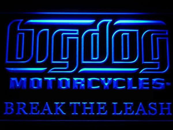 Big Dog Motorcycle LED Neon Sign USB - Blue - TheLedHeroes