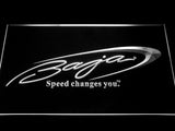 Baja Boat Fishing Logo LED Neon Sign USB - White - TheLedHeroes