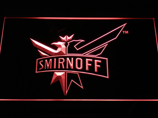Smirnoff Vodka Wine Beer Bar LED Sign - Red - TheLedHeroes