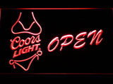 Coors Light Bikini Beer OPEN Bar LED Sign - Red - TheLedHeroes