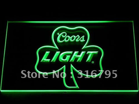 Coors Light Shamrock Beer Bar Pub LED Sign - Green - TheLedHeroes