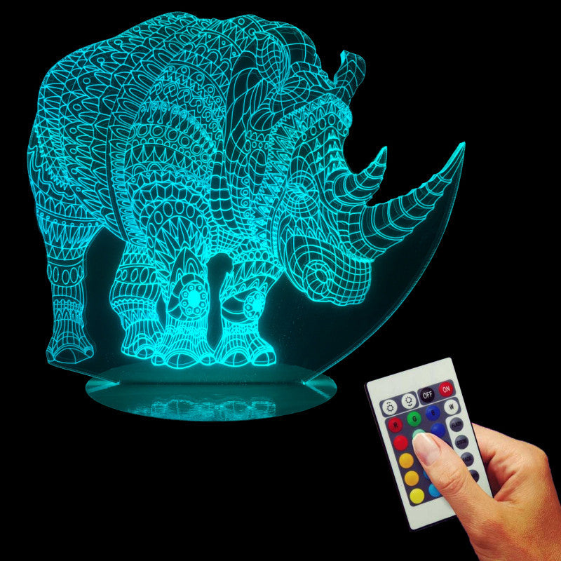 Rhinoceros 3D LED LAMP -  - TheLedHeroes