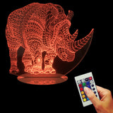 Rhinoceros 3D LED LAMP -  - TheLedHeroes