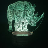 Rhinoceros 3D LED LAMP -  - TheLedHeroes