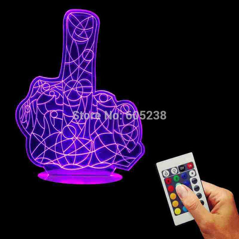 Middle Finger 3D LED LAMP -  - TheLedHeroes