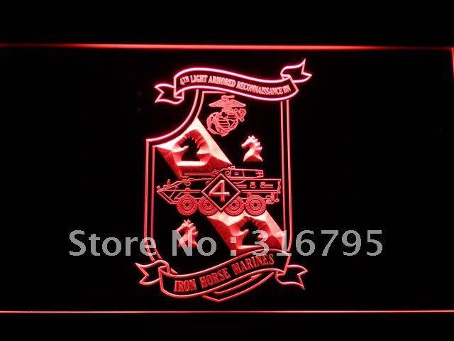 4th Armored Recon Battalion USMC LED Neon Sign USB - Red - TheLedHeroes