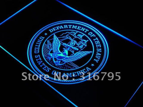 FREE U.S. Navy Eagle Bar Decor Badge LED Sign - Blue - TheLedHeroes