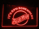 Blue Moon It's 5pm Somewhere LED Neon Sign Electrical - Red - TheLedHeroes