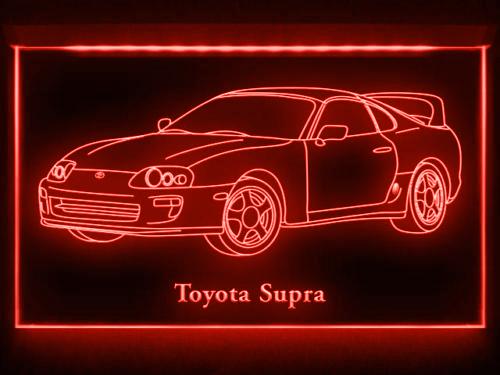 Toyota Supra (2) LED Neon Sign USB - Red - TheLedHeroes
