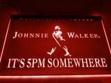 FREE Johnnie Walker It's 5pm Somewhere LED Sign - Red - TheLedHeroes