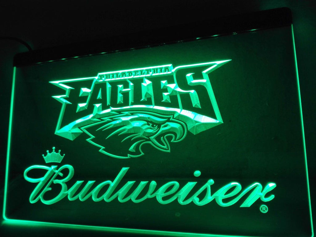 Philadelphia Eagles Budweiser LED Neon Sign Electrical - Green - TheLedHeroes