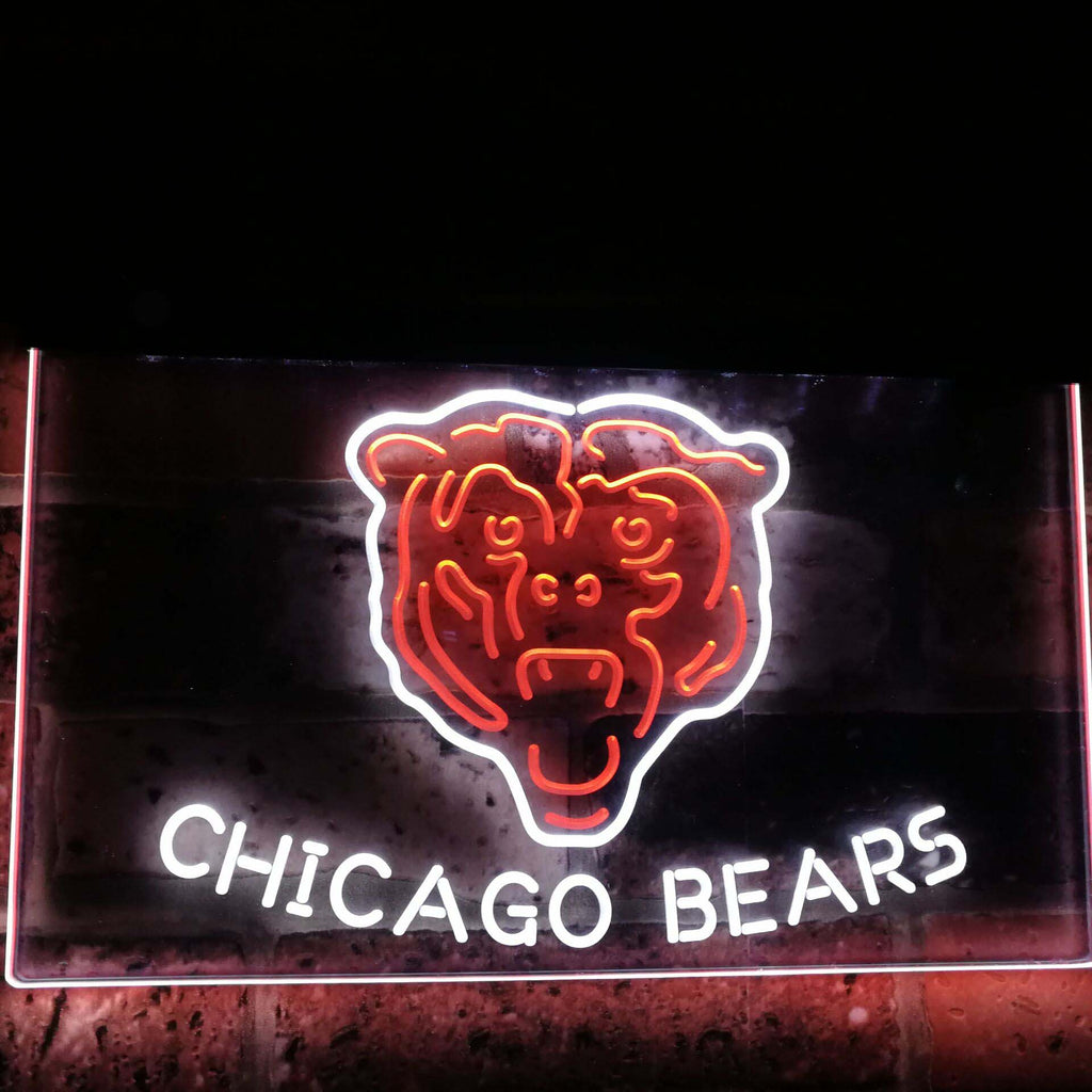 Chicago Bears Dual Color Led Sign - Normal Size (12x8.5in) - TheLedHeroes