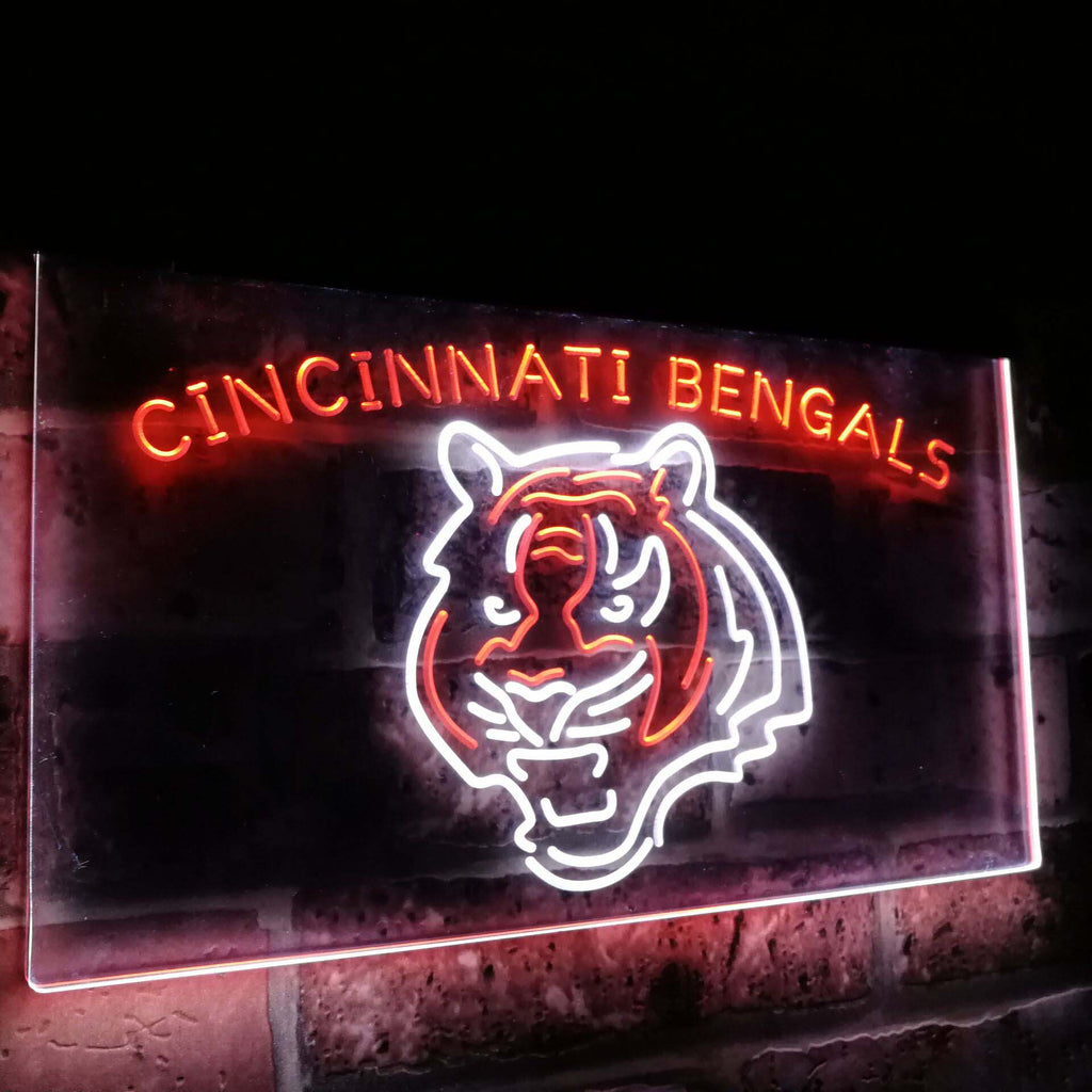 Cincinnati Bengals Dual Color Led Sign - Normal Size (12x8.5in) - TheLedHeroes