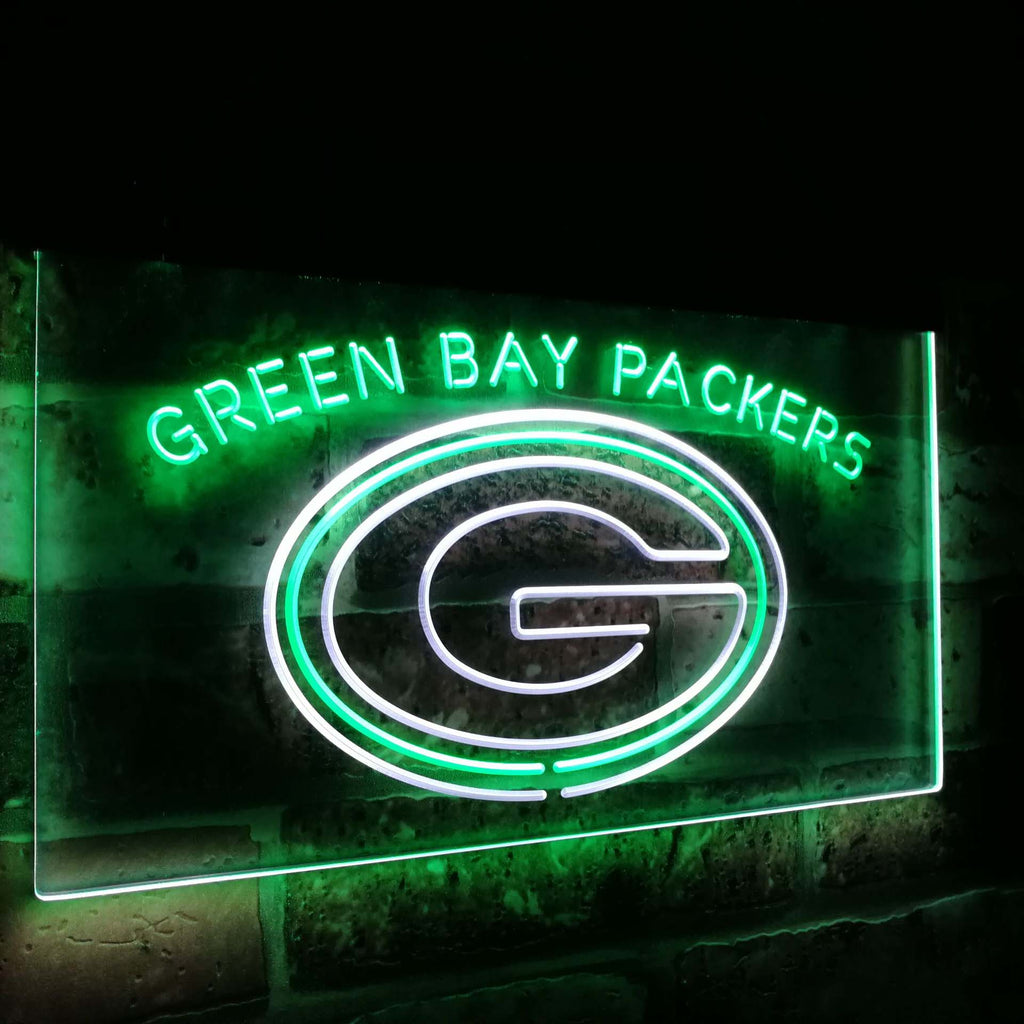 Green Bay Packers Dual Color Led Sign - Normal Size (12x8.5in) - TheLedHeroes