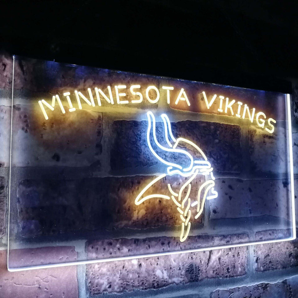 Minnesota Vikings Dual Color Led Sign - Normal Size (12x8.5in) - TheLedHeroes