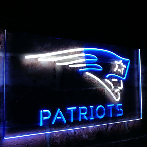 New England Patriots Dual Color Led Sign - Normal Size (12x8.5in) - TheLedHeroes