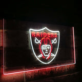 Oakland Raiders Dual Color Led Sign - Normal Size (12x8.5in) - TheLedHeroes