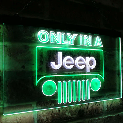 Only in a Jeep 2 Dual Color Led Sign - Normal Size (12x8.5in) - TheLedHeroes