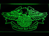 FREE Harley Davidson Not Fast But Class LED Sign - Green - TheLedHeroes