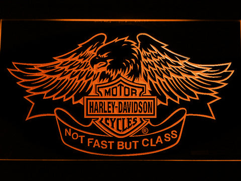 Harley Davidson Not Fast But Class LED Sign - Orange - TheLedHeroes