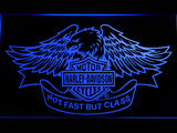 FREE Harley Davidson Not Fast But Class LED Sign - Blue - TheLedHeroes