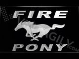 Mustang Fire Pony LED Sign - White - TheLedHeroes