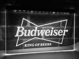 Budweiser King of Beer (2) LED Neon Sign USB - White - TheLedHeroes