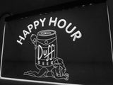 Duff Happy Hour (2) LED Neon Sign Electrical - White - TheLedHeroes