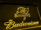 Tampa Bay Buccaneers Budweiser LED Neon Sign USB - Yellow - TheLedHeroes