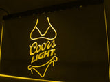 Coors Light Bikini LED Neon Sign USB - Yellow - TheLedHeroes