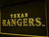 Texas Rangers (4) LED Neon Sign Electrical - Yellow - TheLedHeroes