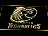 Austin Wranglers LED Neon Sign USB - Yellow - TheLedHeroes