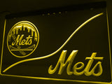 New York Mets (4) LED Neon Sign USB - Yellow - TheLedHeroes