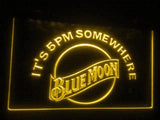Blue Moon It's 5pm Somewhere LED Neon Sign Electrical - Yellow - TheLedHeroes