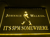 Johnnie Walker It's 5pm Somewhere LED Neon Sign USB - Yellow - TheLedHeroes
