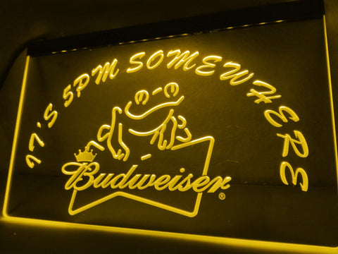 Budweiser Frog It's 5pm Somewhere LED Neon Sign Electrical -  - TheLedHeroes