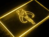 FREE Star Wars Boba Fett Mandalorian Skull LED Sign - Yellow - TheLedHeroes
