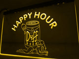 Duff Happy Hour (2) LED Neon Sign Electrical - Yellow - TheLedHeroes